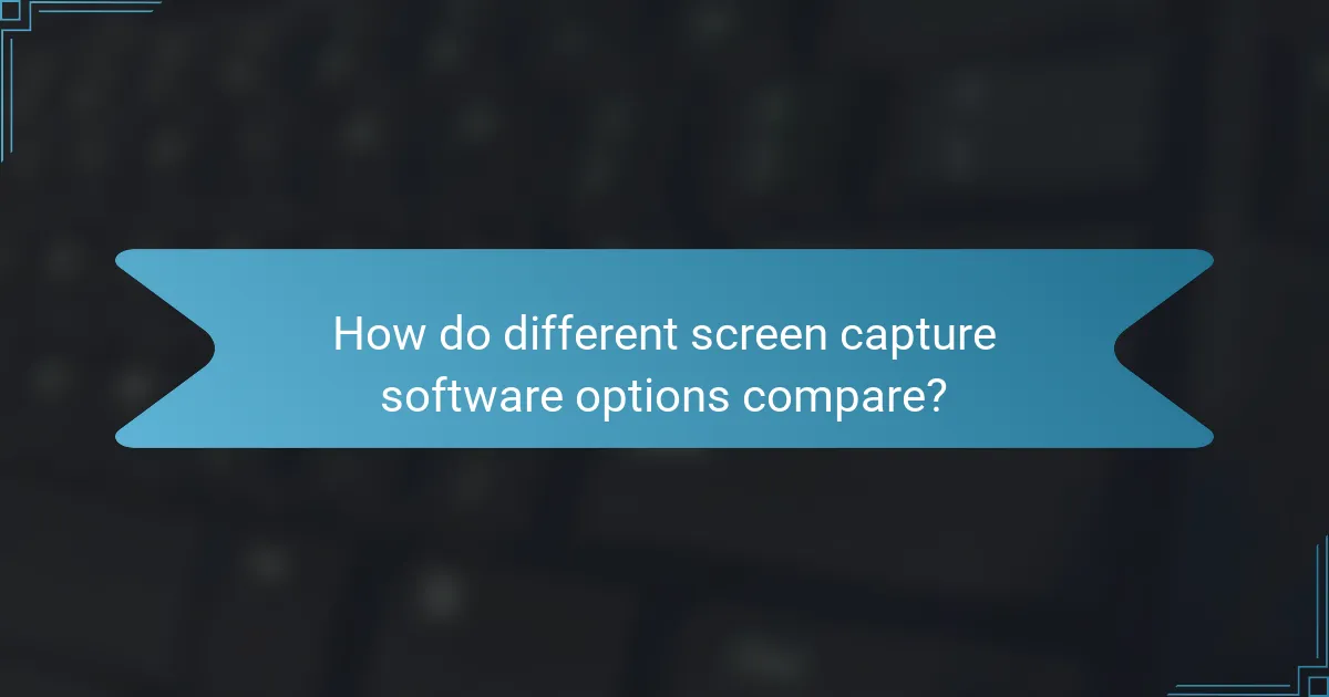 How do different screen capture software options compare?
