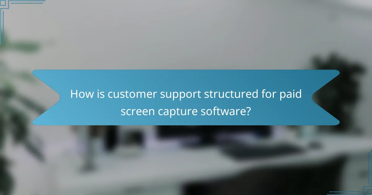 How is customer support structured for paid screen capture software?