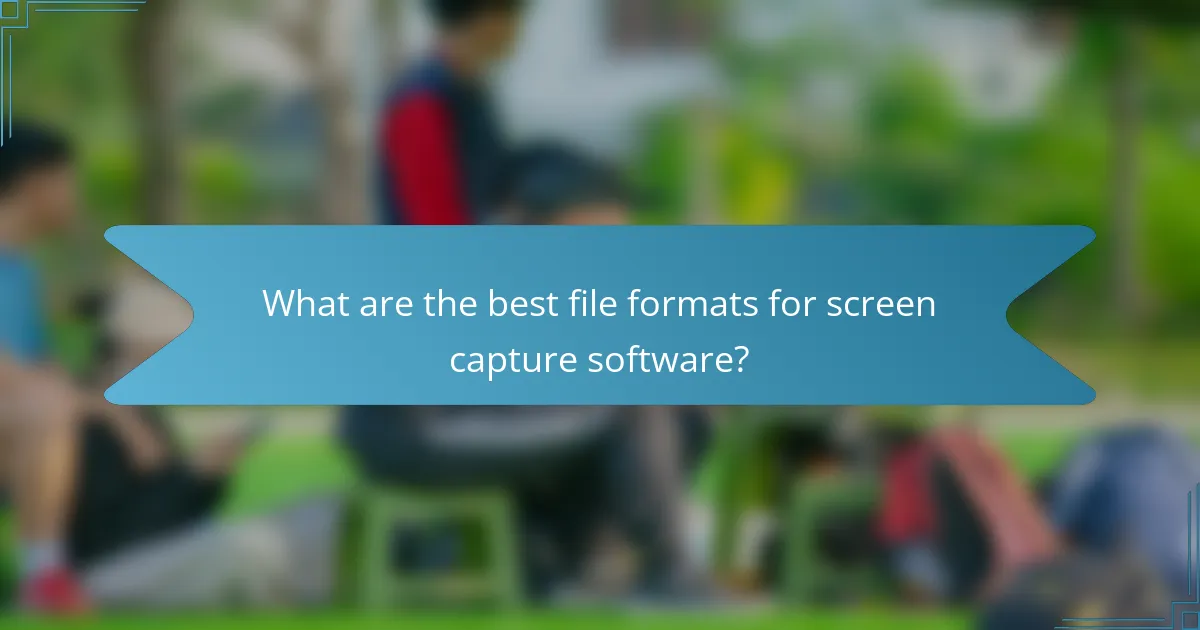What are the best file formats for screen capture software?