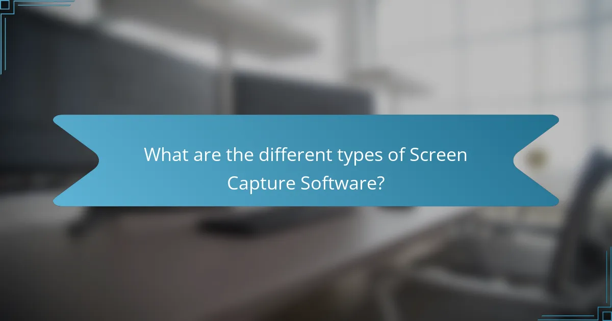 What are the different types of Screen Capture Software?