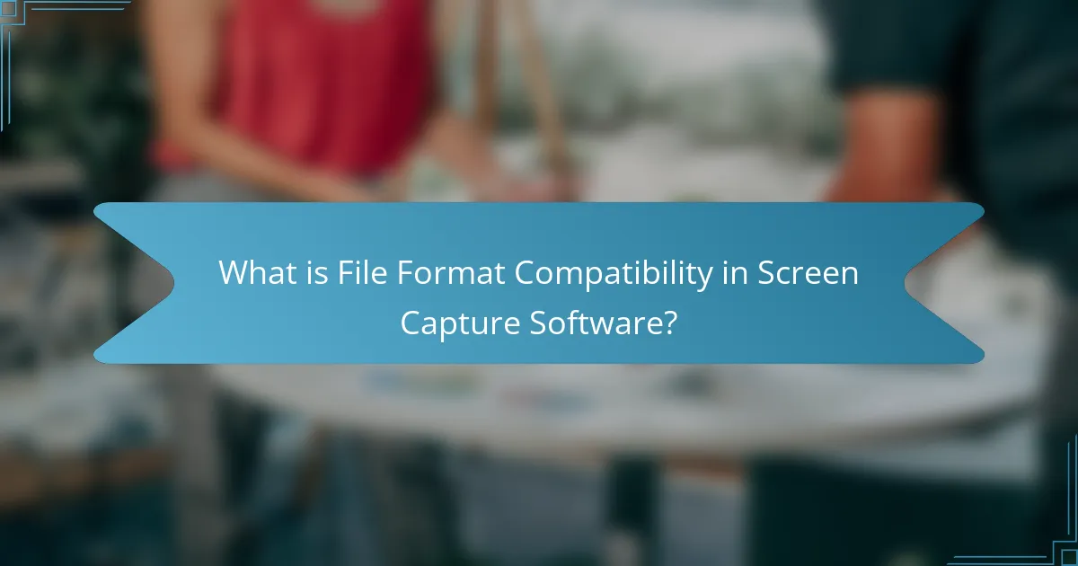 What is File Format Compatibility in Screen Capture Software?