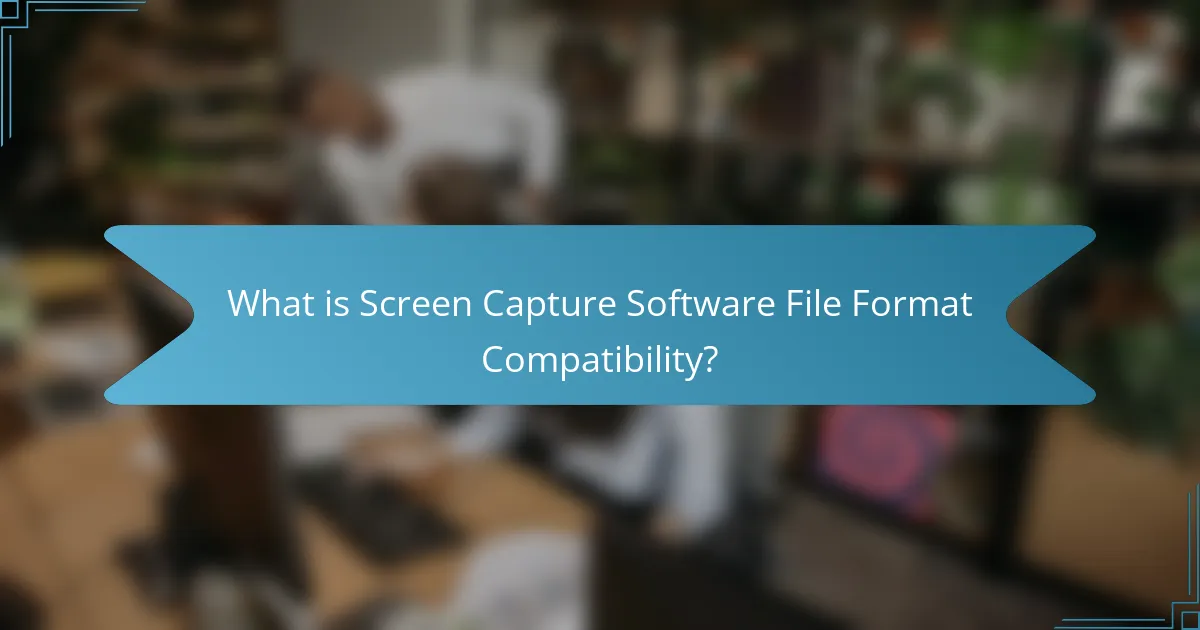 What is Screen Capture Software File Format Compatibility?