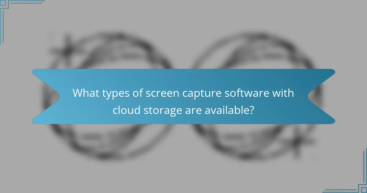 What types of screen capture software with cloud storage are available?