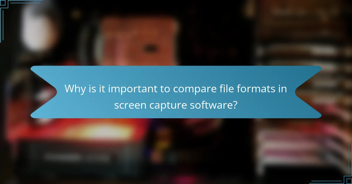 Why is it important to compare file formats in screen capture software?
